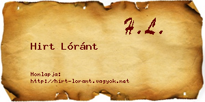 Hirt Lóránt névjegykártya